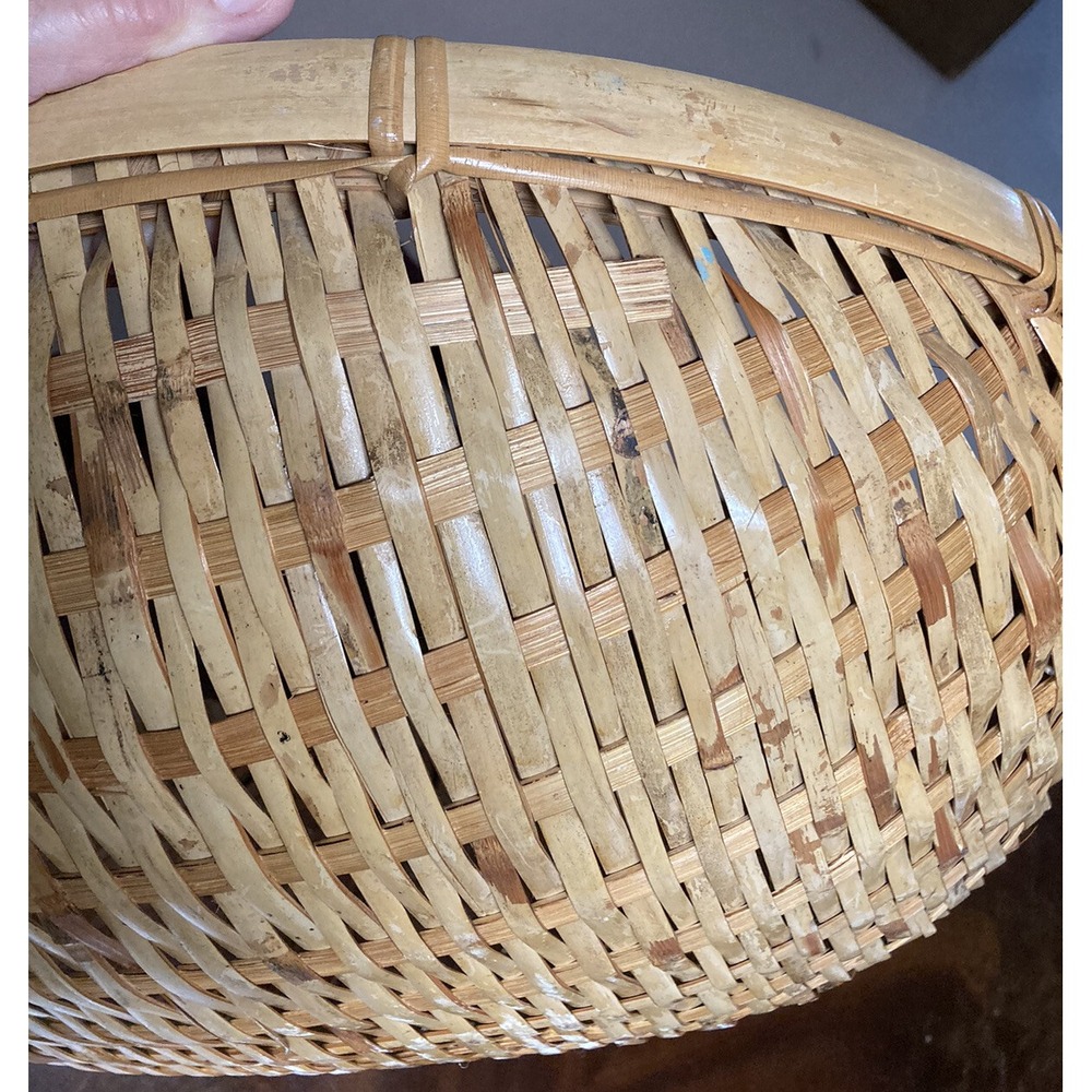 Beautiful Large Sieve Woven Split Bamboo Basket Tray Southeastern ASIA - Picture 11 of 16
